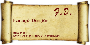 Faragó Demjén névjegykártya